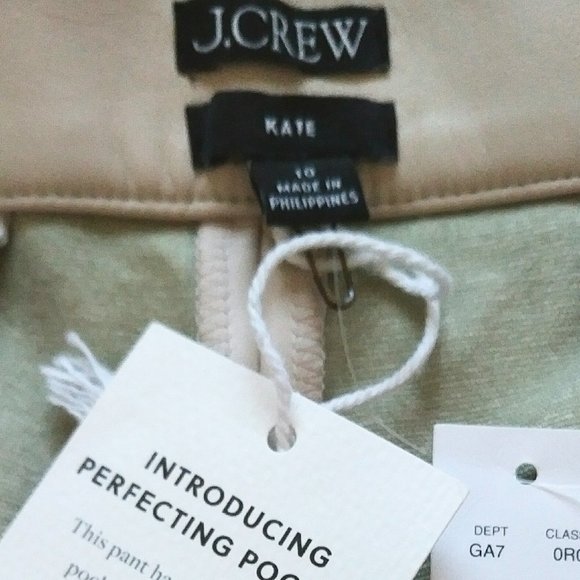 J.Crew KATE STRAIGHT LEG PANT IN FAUX LEATHER, Size 10, Color BONE - Picture 11 of 14
